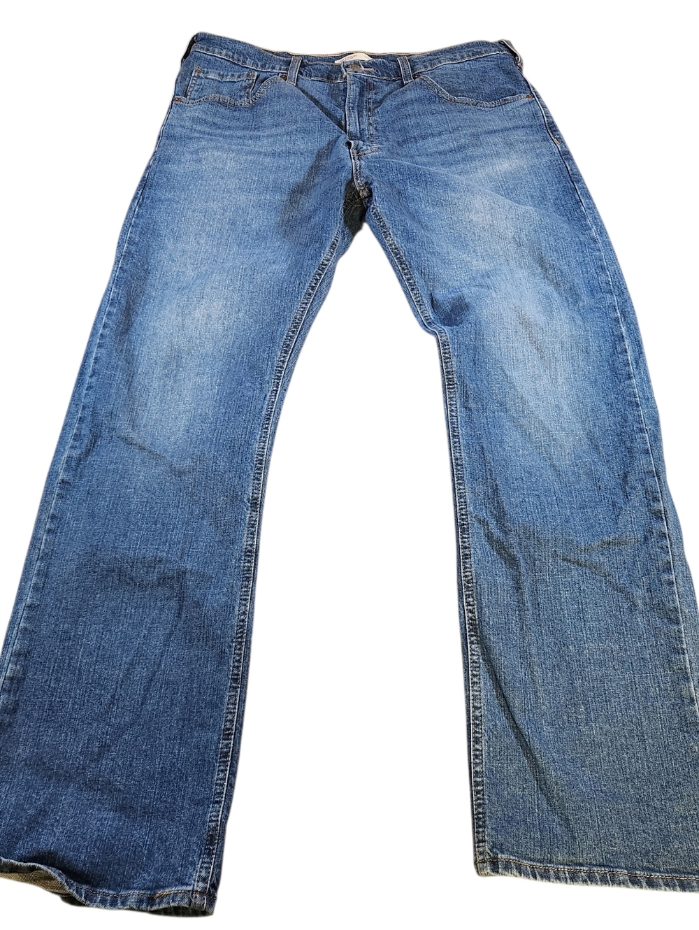Signature Levis Strauss & Co Bootcut Mens Size 36x32 Blue Denim Jeans StretchP